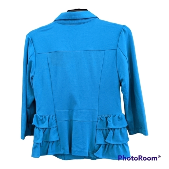 Nick & Mo teal button ruffle one button jacket,medium NWT - Picture 2 of 4